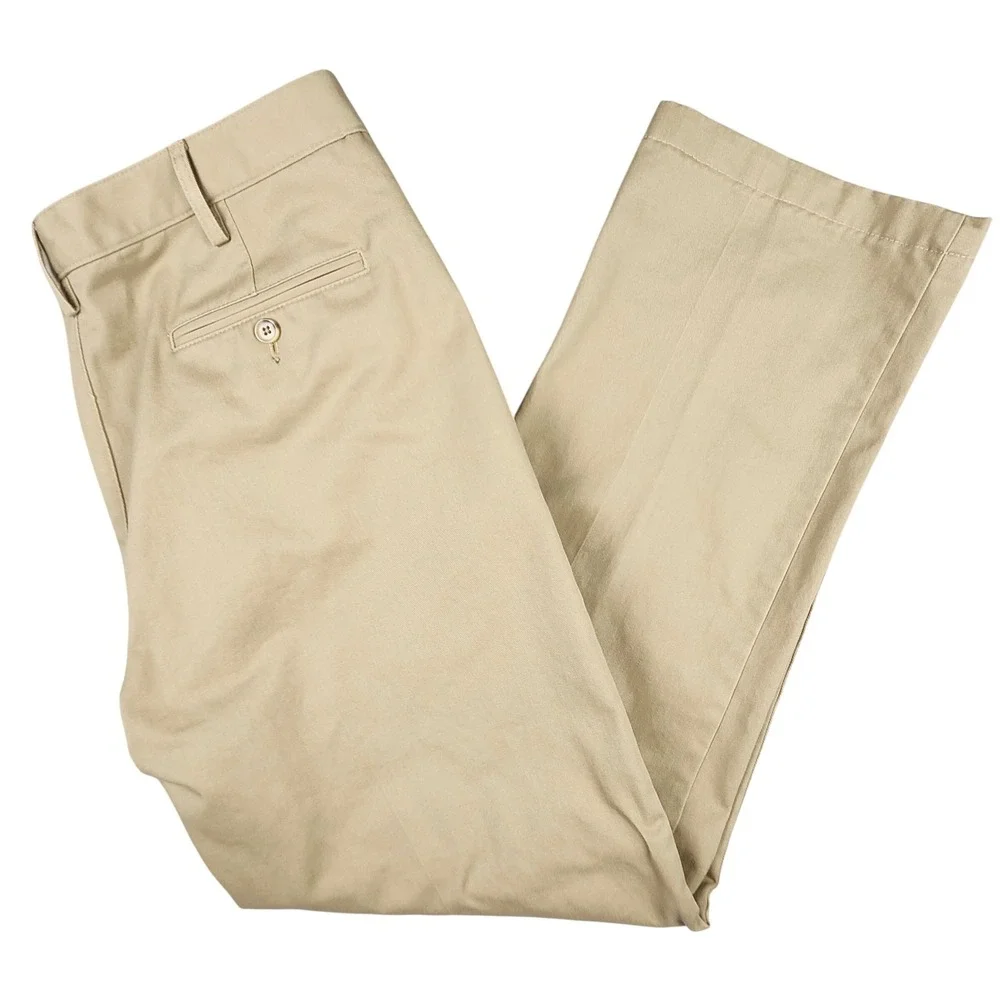 Lands End Traditional Fit Comfort Waist‎ Khaki Chino Pants Mens Size 35x30.5